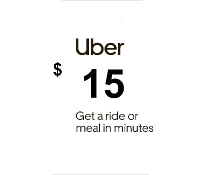 Uber $15 US Подарочная карта