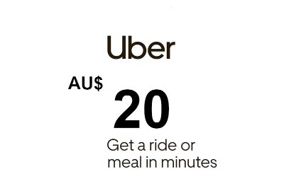 Uber AUD 20 Подарочная карта AU