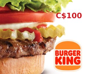 Burger King CAD 100 Подарочная карта CA