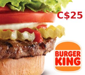 Burger King CAD 25 Подарочная карта CA