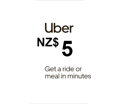 Uber NZD 5 Подарочная карта NZ