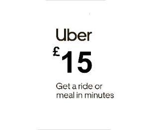 Uber £15 UK Подарочная карта