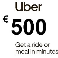 Uber €500 BE Подарочная карта