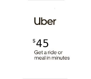 Uber $45 US Подарочная карта