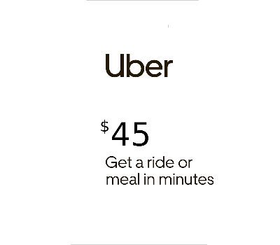 Uber $45 US Подарочная карта