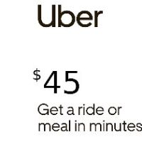 Uber $45 US Подарочная карта