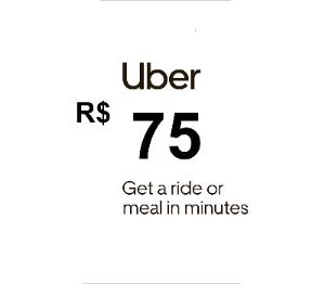 Uber R$75 BR Подарочная карта