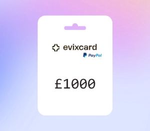 EvixCard PayPal GBP 1000 Gift Card