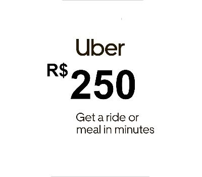 Uber R$250 BR Подарочная карта