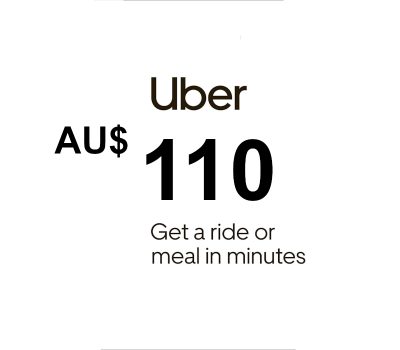 Uber AUD 110 Подарочная карта AU