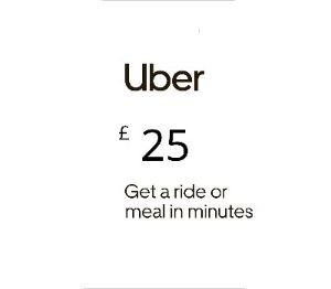 Uber £25 UK Подарочная карта