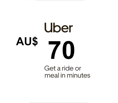 Uber AUD 70 Подарочная карта AU