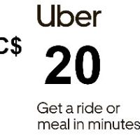 Uber C$20 CA Подарочная карта