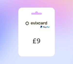 EvixCard PayPal GBP 9 Gift Card