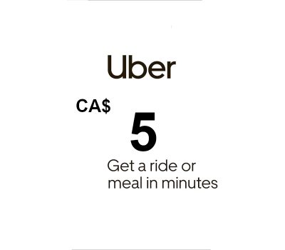 Uber CAD 5 Подарочная карта CA