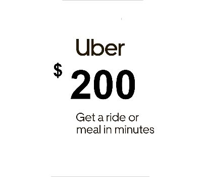 Uber USD 200 Подарочная карта US