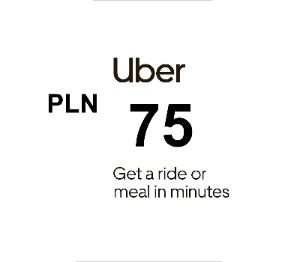 Uber PLN 75 Подарочная карта PL
