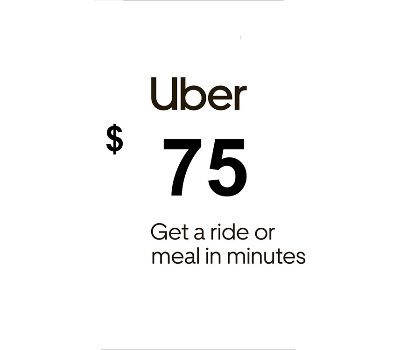 Uber USD 75 Подарочная карта US