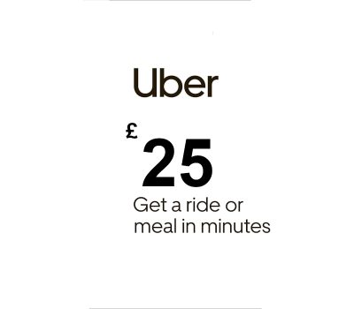 Uber GBP 25 Подарочная карта UK