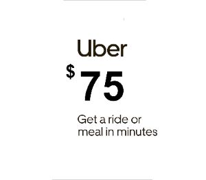 Uber $75 US Подарочная карта