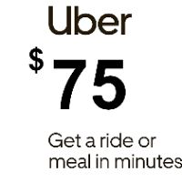 Uber $75 US Подарочная карта