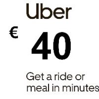 Uber €40 EU Подарочная карта