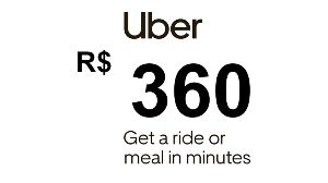 Uber R$360 BR Подарочная карта
