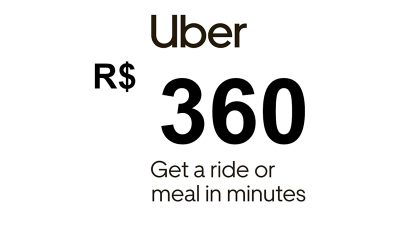 Uber R$360 BR Подарочная карта