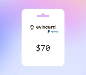 EvixCard PayPal USD 70 Gift Card