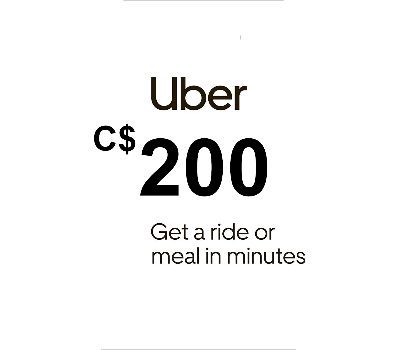 Uber C$200 CA Подарочная карта