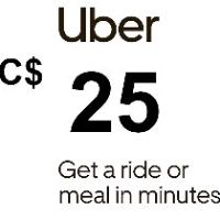 Uber C$25 CA Подарочная карта