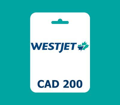 WestJet CAD 200 Подарочная карта CA