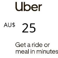 Uber AU$25 AU Подарочная карта