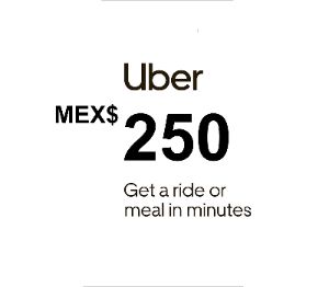 Uber MXN 250 Подарочная карта MX