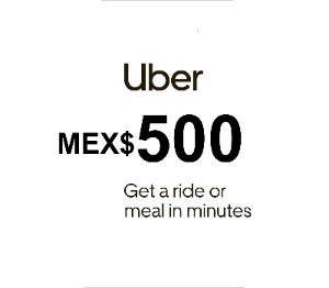 Uber MEX$500 Подарочная карта