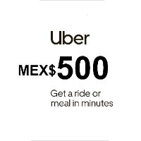 Uber MEX$500 Подарочная карта