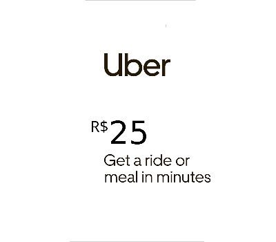 Uber R$25 BR Подарочная карта