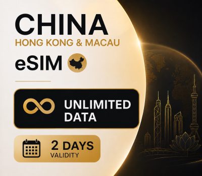 eSIM China - Unlimited Data (valid for 2 Days)