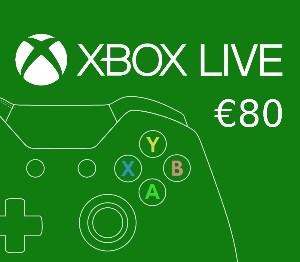 XBOX Live €80 Предоплаченная карта EU