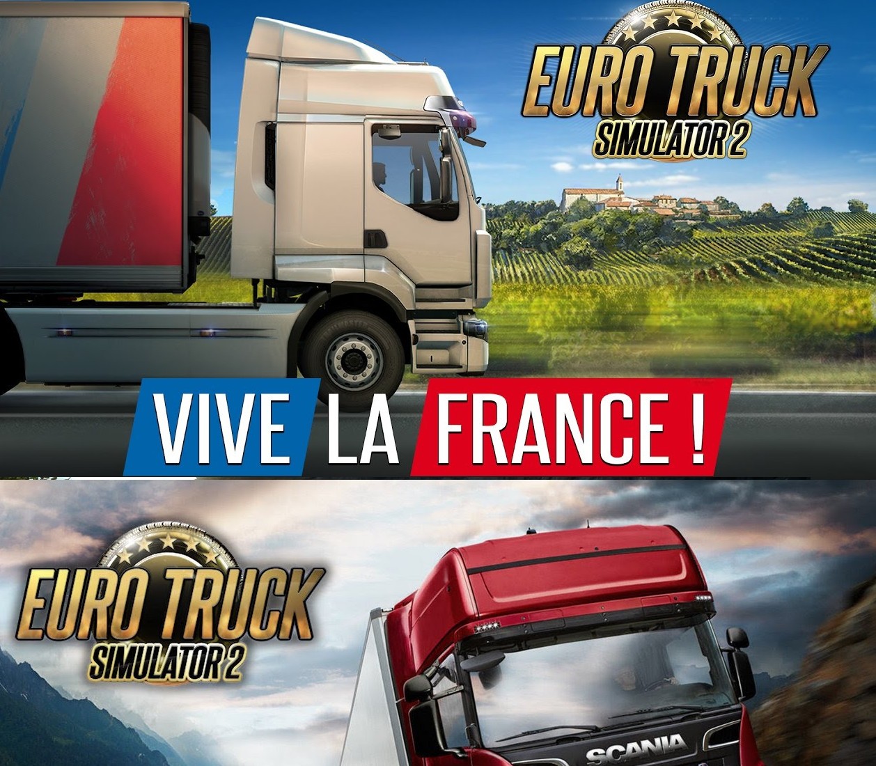 Euro Truck Simulator 2 + Vive la France DLC Набор Steam Ключ
