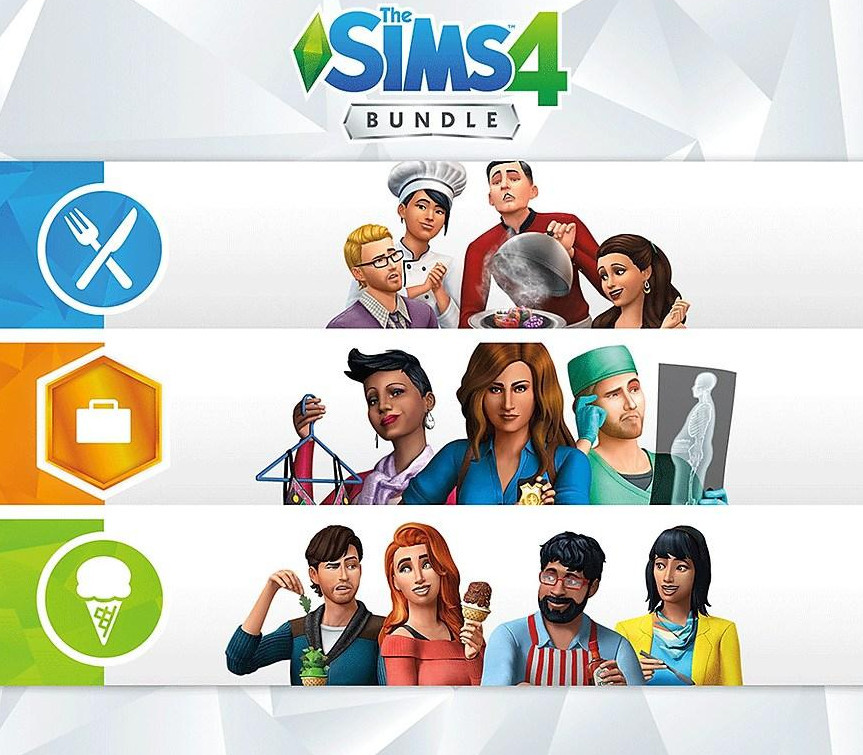 The Sims 4 - Get to Work DLC + Dine Out DLC + Cool Kitchen Stuff DLC Bundle XBOX One CD Key