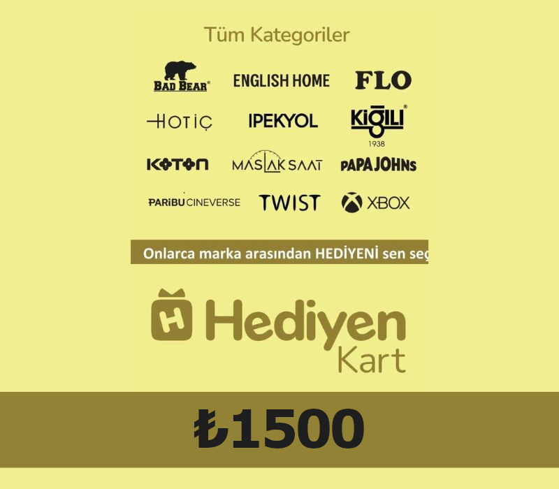 Hediyen KART - All Access ₺1500 Подарочная карта TR