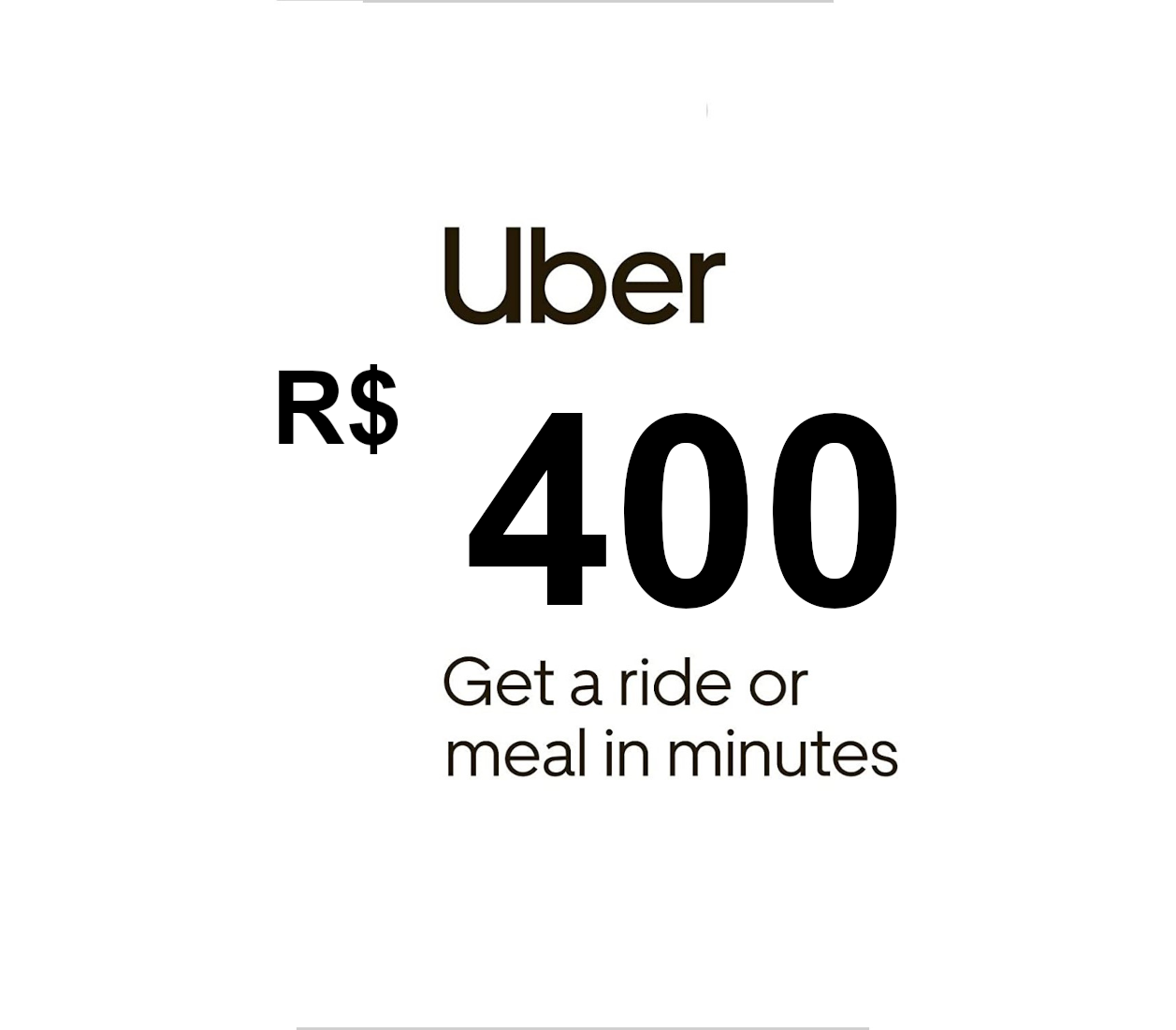 Uber R$400 BR Подарочная карта