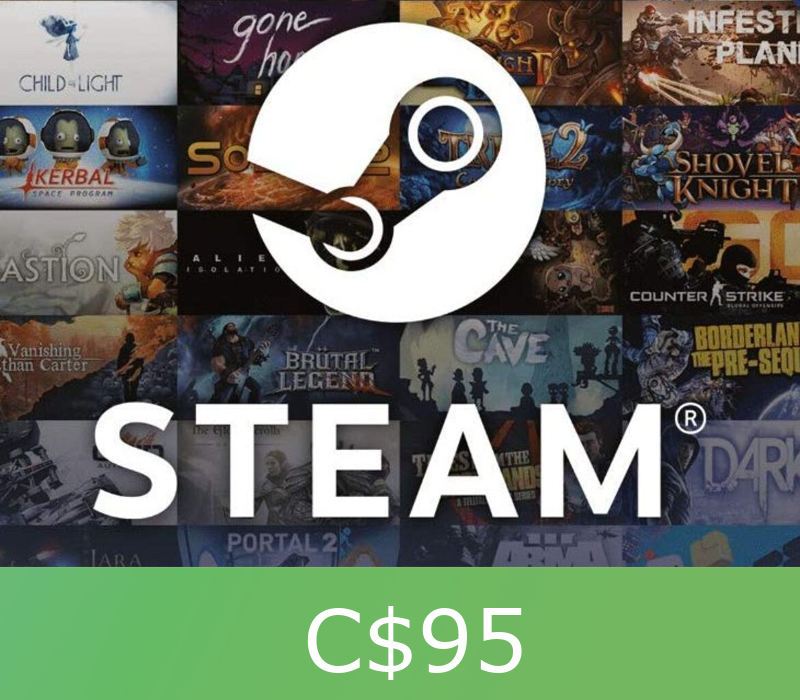 Steam Wallet CAD 95 Подарочная карта CA