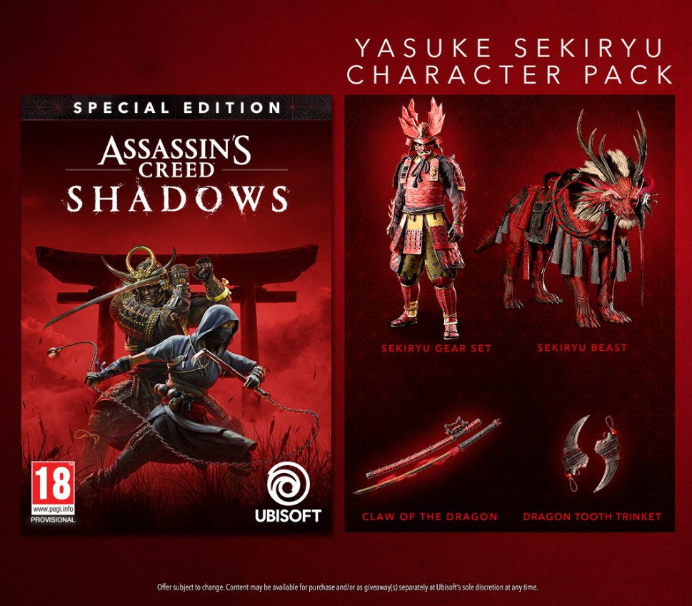 Assassin's Creed Shadows - Yasuke Sekiryu Character Pack DLC EU (without DE) PS5 Ключ