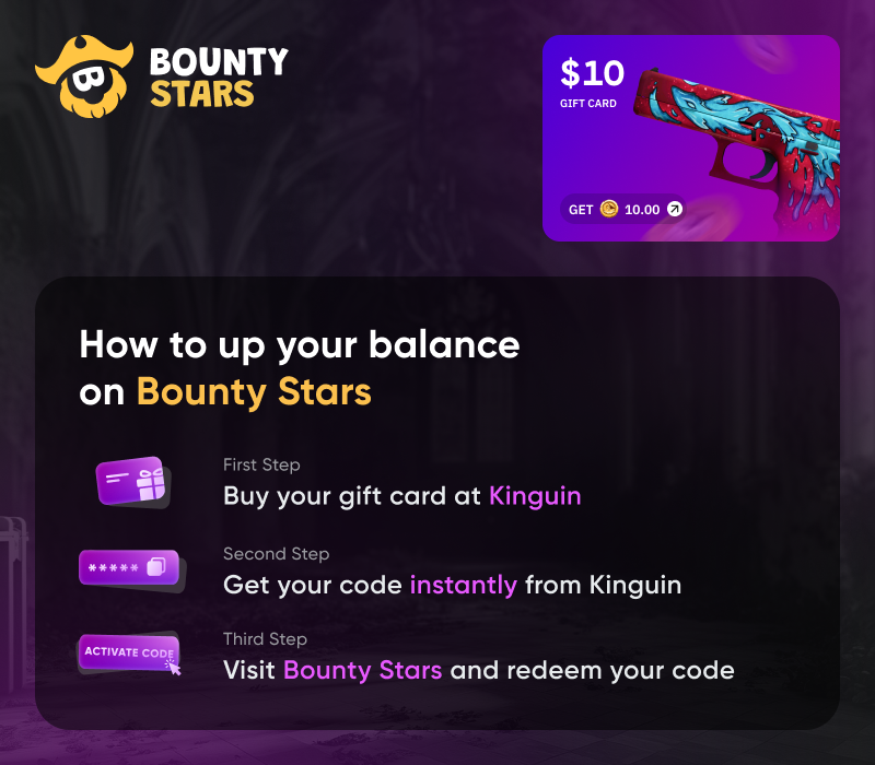 Bountystars.com $10 Карта пополнения Code