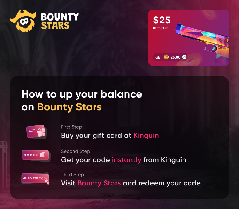 Bountystars.com $25 Карта пополнения Code