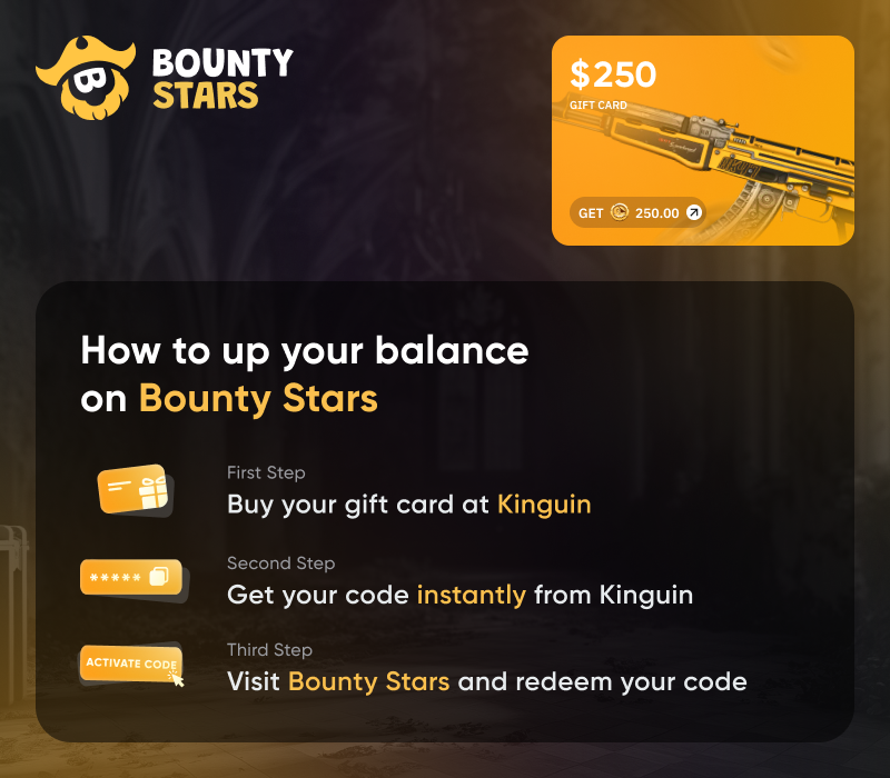 Bountystars.com $250 Карта пополнения Code
