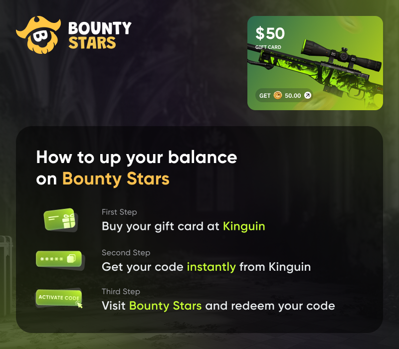 Bountystars.com $50 Карта пополнения Code