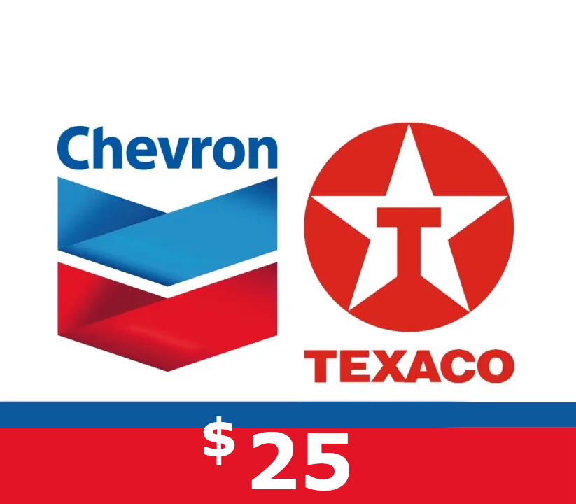 Chevron and Texaco $25 Подарочная карта US